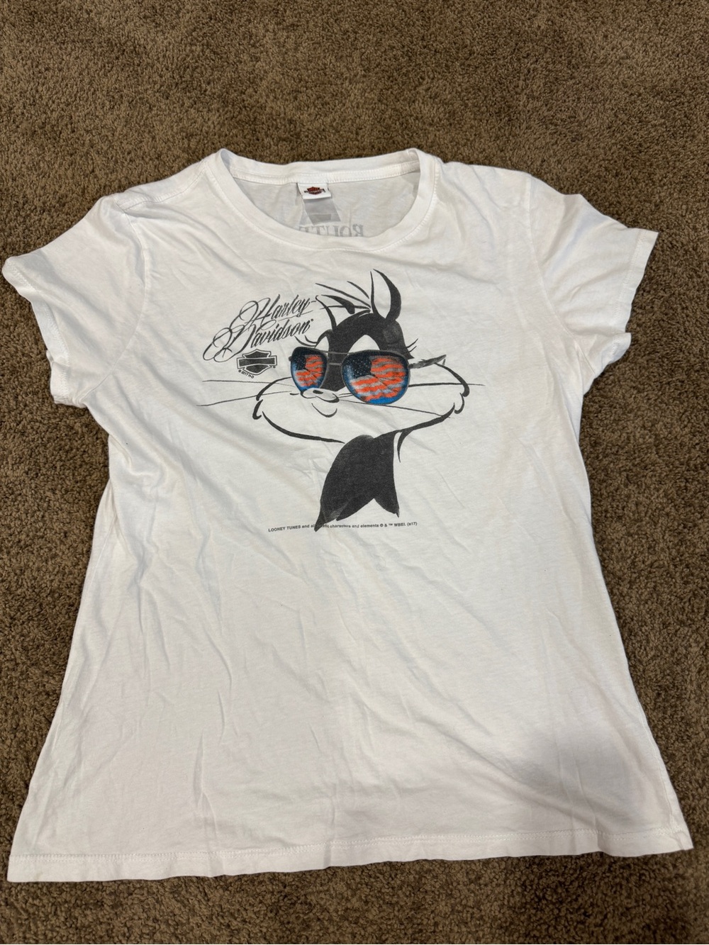 WOMENS SIZE SMALL HARLEY DAVIDSON X LOONEY TOONS TSHIRT